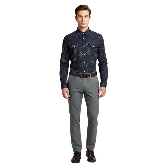 Paperdenim&Cloth Other - Paper Denim & Cloth Men's Polka Dot Stretch Fabric Slim Casual Shirt Size Medium